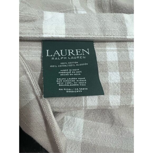 Ralph Lauren plaid cotton pillow case sham 23x23 - Picture 2 of 2